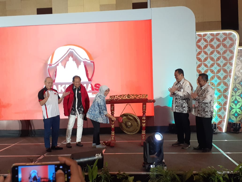 Suasana pembukaan rakernas Indonesia Marketing Association (IMA) di Sleman, Sabtu (4/5/2024).