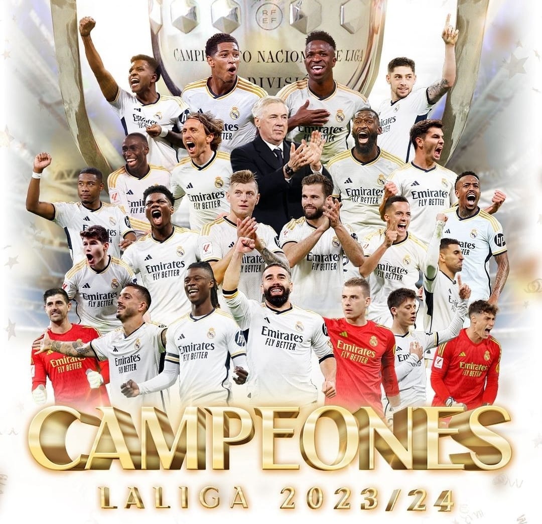 Real Madrid resmi menyabet gelar juara La Liga/ Liga Spanyol (ig realmadrid)