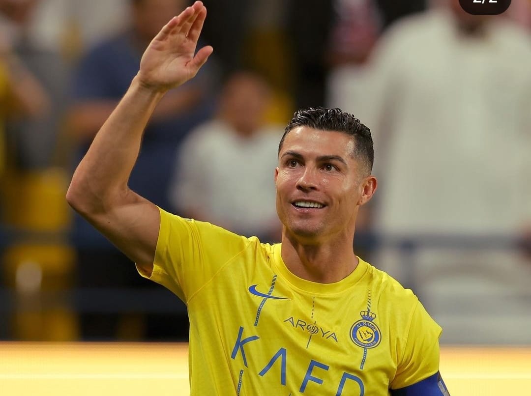 Selebrasi Cristiano Ronaldo usai cetak hattrick ke gawang Al Wehda (ig alnassr)