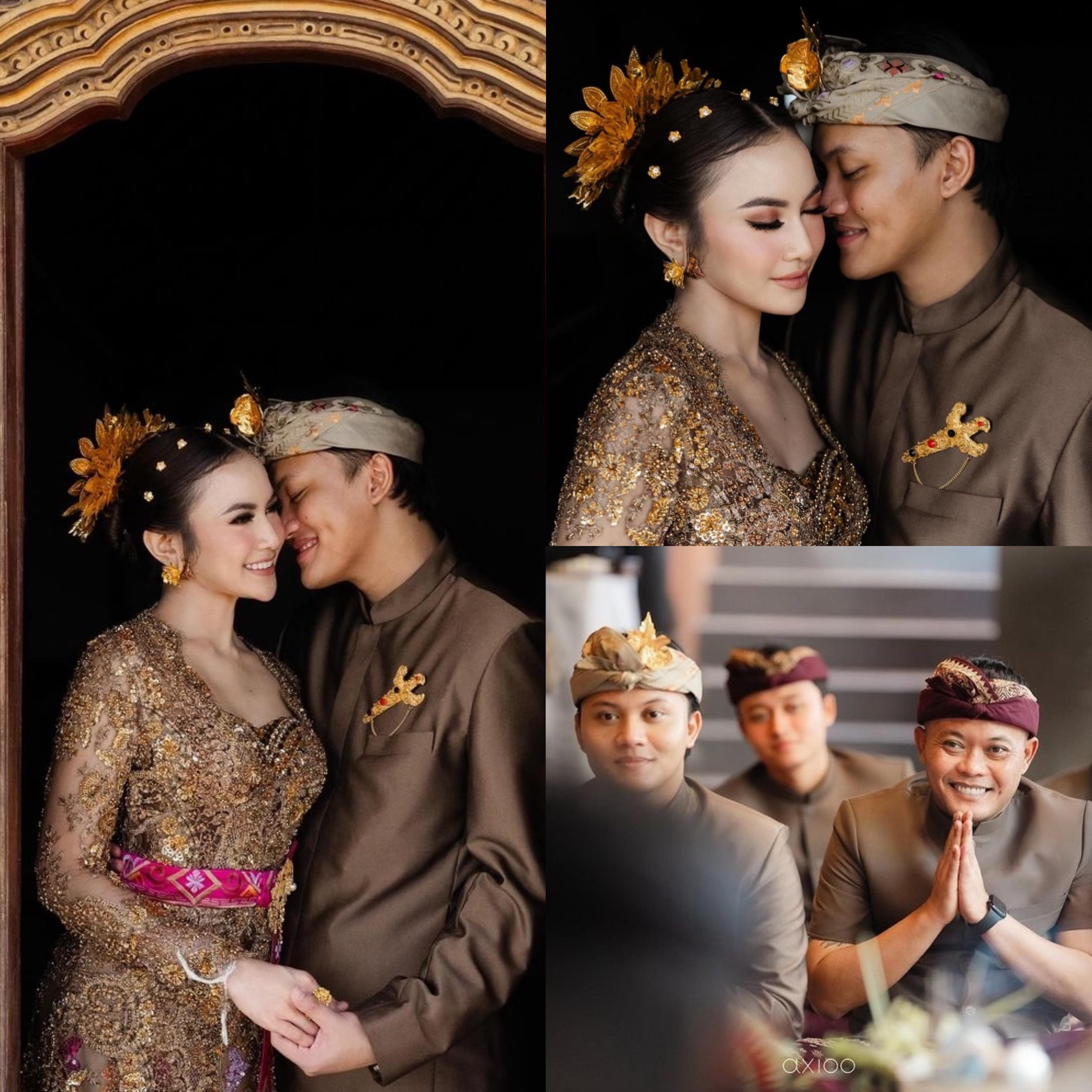 Prosesi upacara adat mepamit Mahalini dan Rizky Febian.