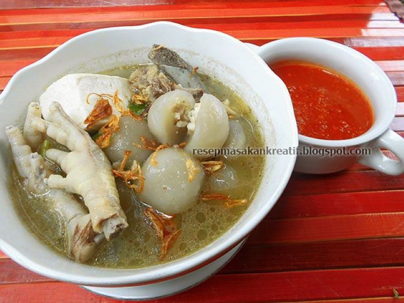 Resep cilok goang dengan kuah tulang ayam.