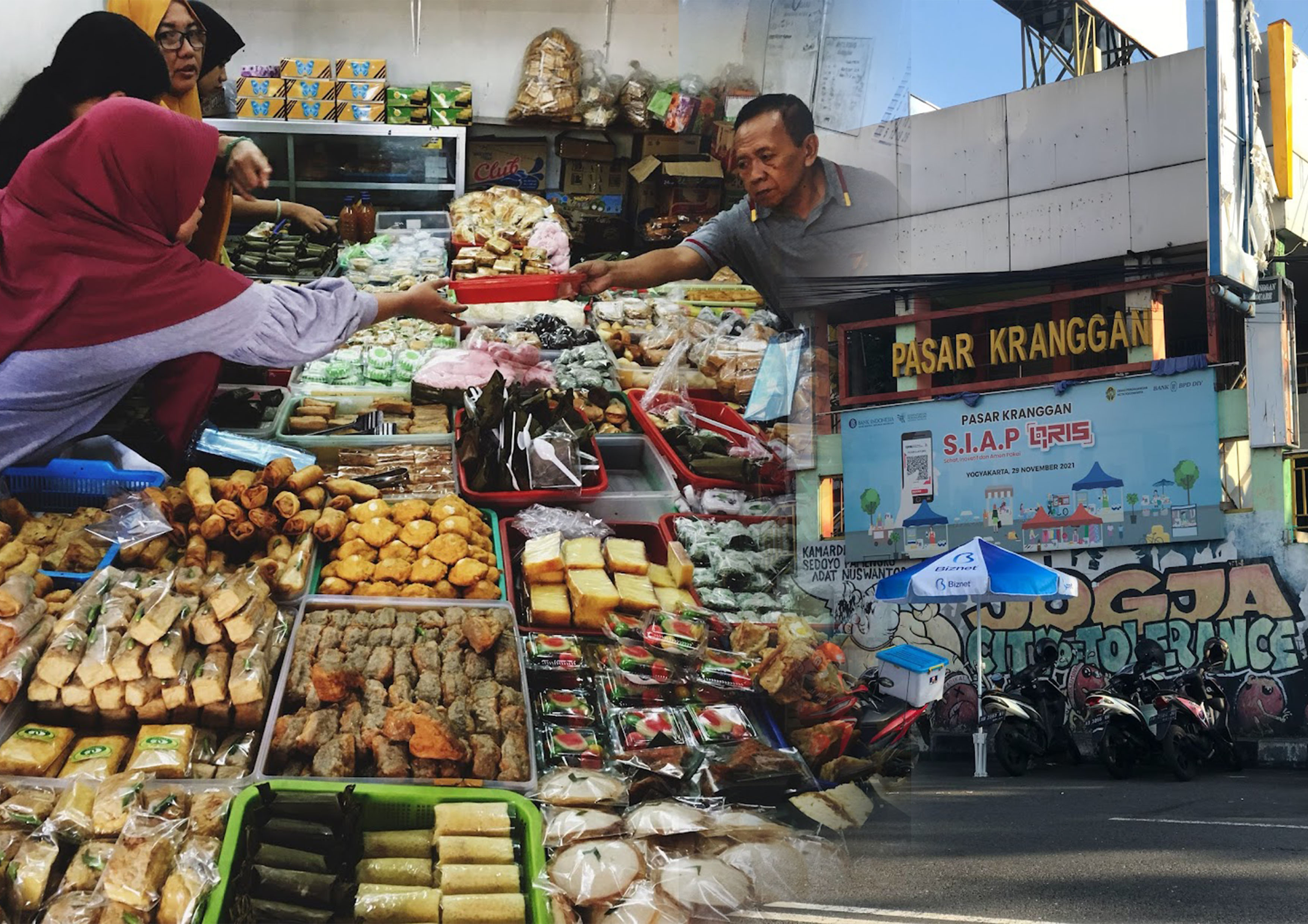 Berbagai makanan tradisional dan jajanan viral dijual di Pasar Kranggan, Kota Jogja,