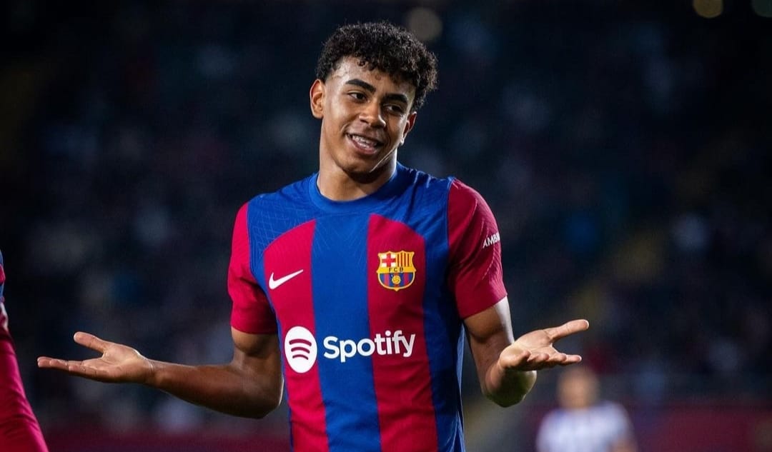 Selebrasi Lamine Yamal setelah mencetak gol ke gawang Real Sociedad dan membawa Barcelona memimpin (ig fcbarcelona)