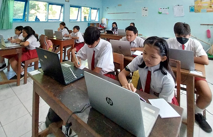 FOKUS: Siswa SD Kanisius Kembaran, Bantul mengikuti kegiatan untuk menyiapkan kegiatan Asesmen Standardisasi Pendidikan Daerah (ASPD) pekan depan.