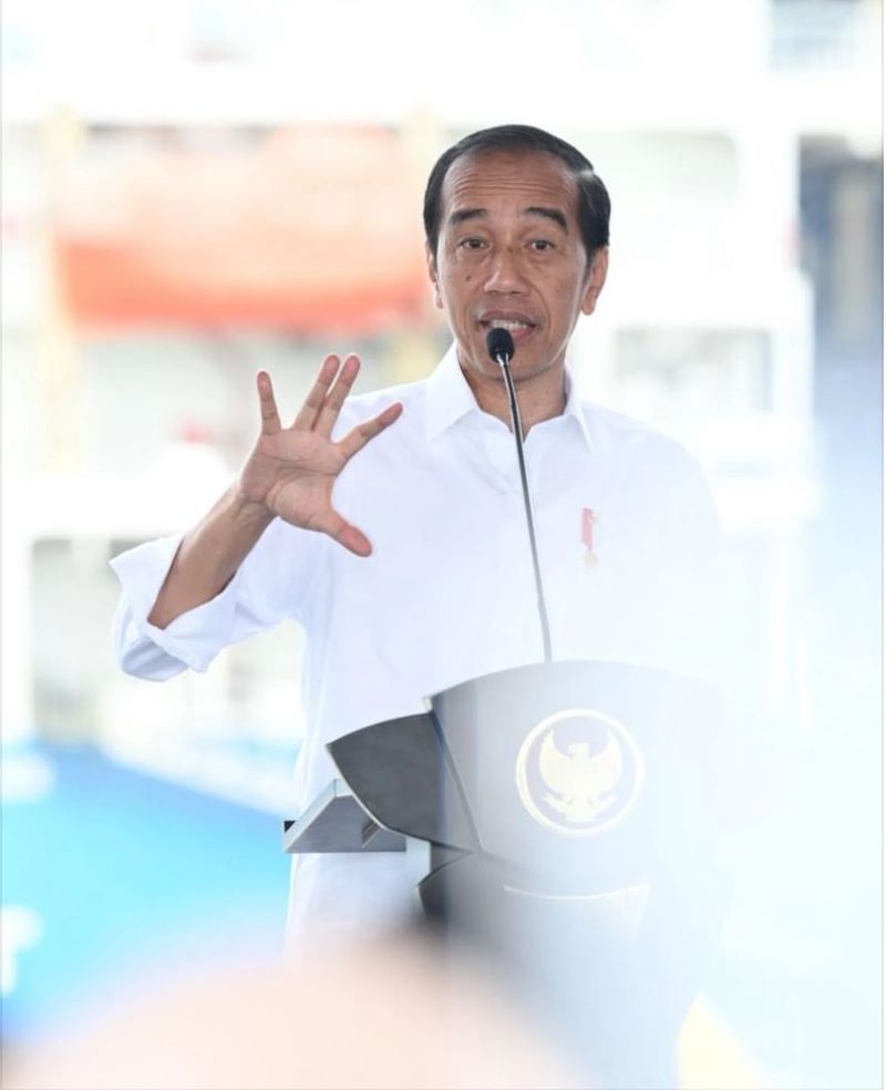 Pidato Presiden jokowidodo saat meresmikan Makassar New Port di Kota Makassar.
