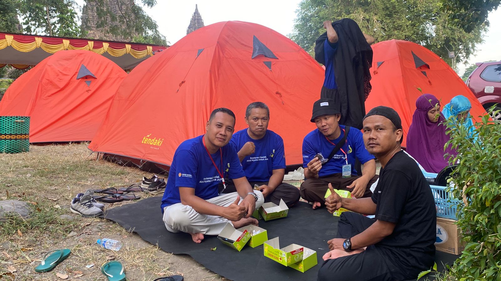 Suasana Jambore Sosial PSKS DIY 2024 di Kompleks Candi Prambanan, 18-19 Mei 2024.