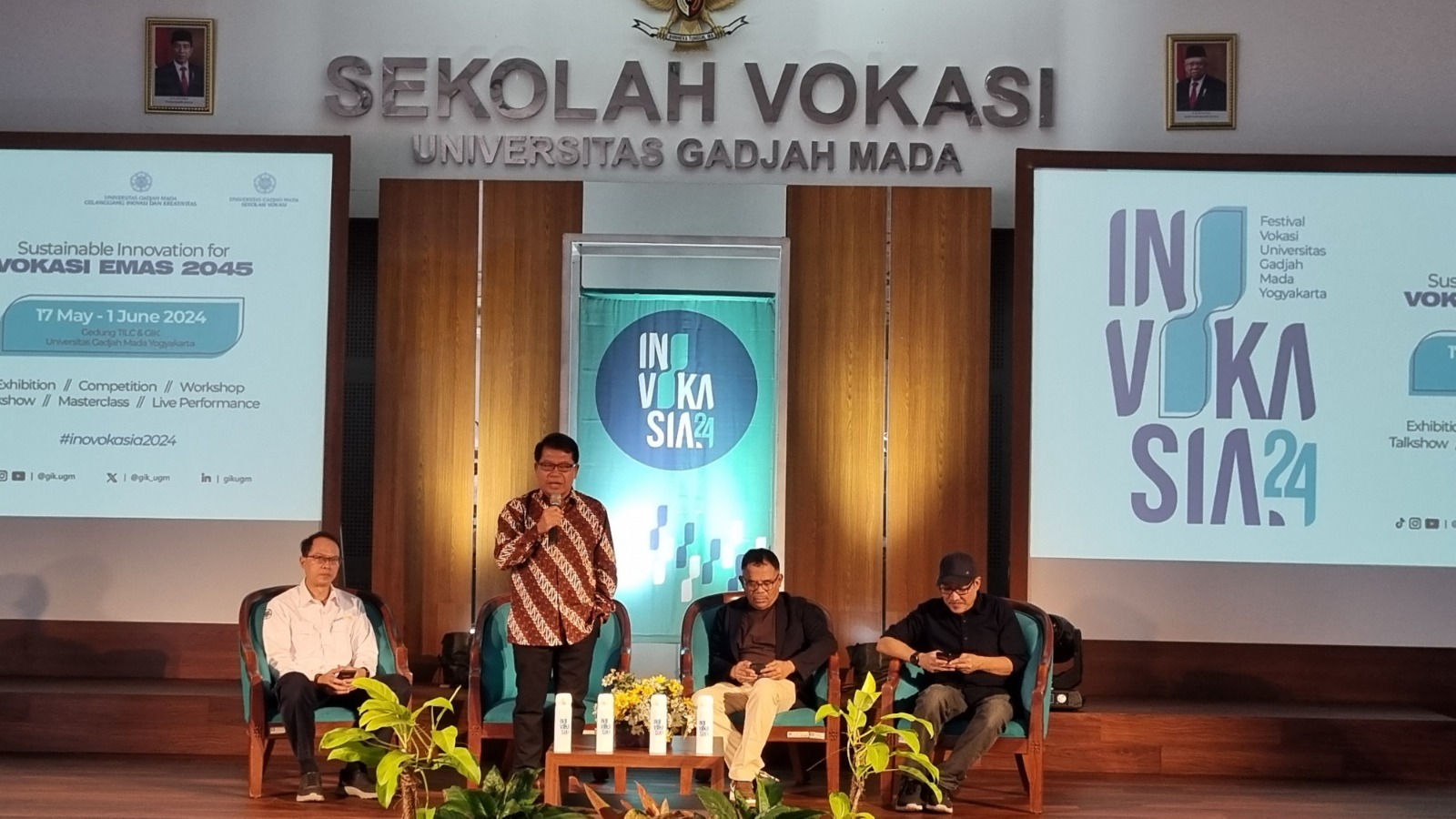 KOLABORASI: Kuliah umum dan workshop dalam Festival Vokasi yang digelar SV UGM dan GIK UGM bertajuk Inovokasia 2024 (21/5).&nbsp;