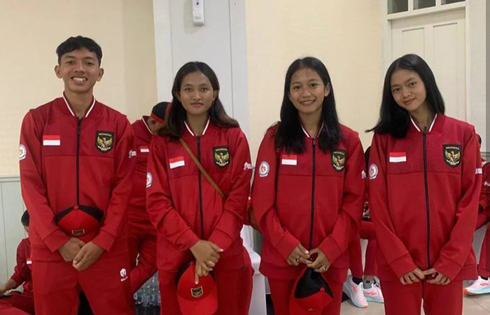PRESTASI: Empat atlet atletik DIY&nbsp;yang akan berlaga di ajang 13th ASEAN Schools Games 2024.