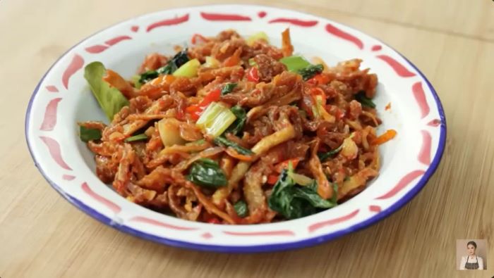 Resep tumis jamur kemangi pedas