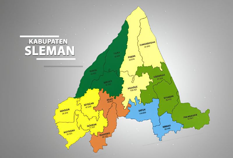 Peta Kabupaten Sleman.