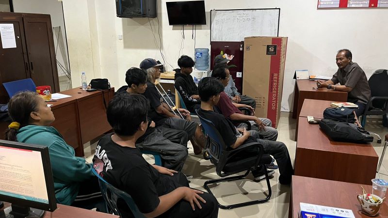 Rombongan pemotor yang diamankan di Mapolsek Gondokusuman, Kota Jogja, Minggu (2/6/2024).