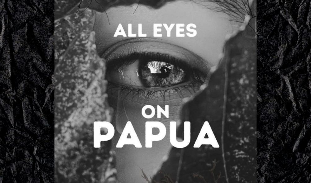 Template All Eyes On Papua yang tengah ramai di media sosial.
