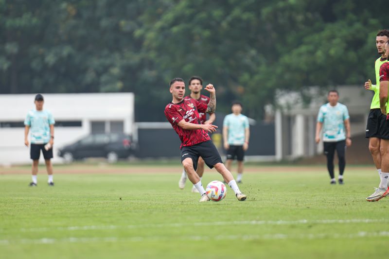 Calvin Verdonk jalani latihan bersama timnas Indonesia (PSSI)