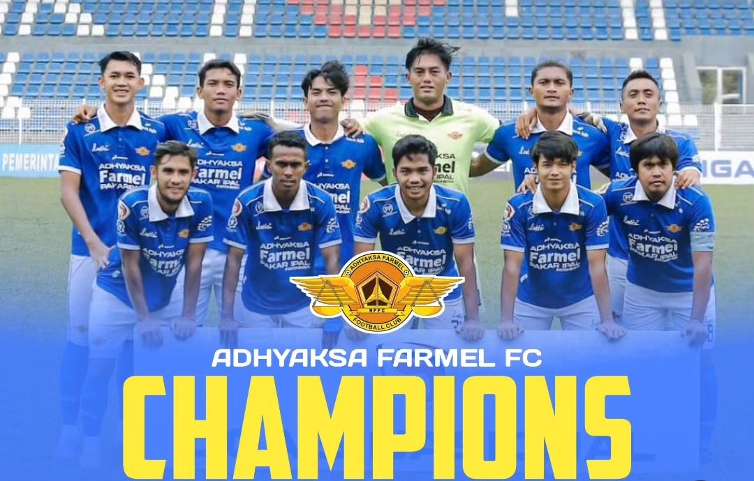 Adhyaksa Farmel resmi menjadi juara Liga 3 Nasional usai kalahkan Persibo Bojonegoro (ig medialiga3indonesia)
