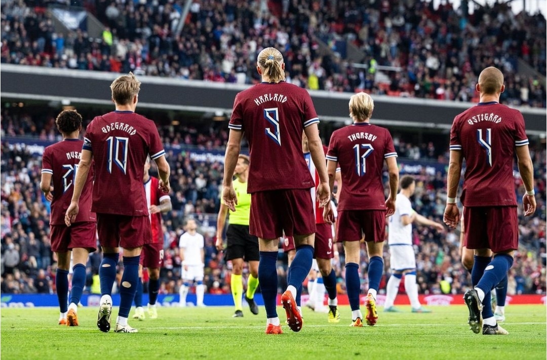 Skuad tim nasional Norwegia usai kalahkan Kosovo dalam pertandingan persahabatan (ig  erling.haaland)