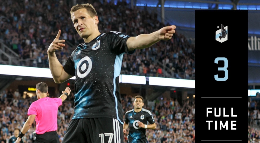 Selebrasi Robin Lod setelah mencetak gol ke gawang Sporting Kansas bagi Minnesota United (ig mnufc)
