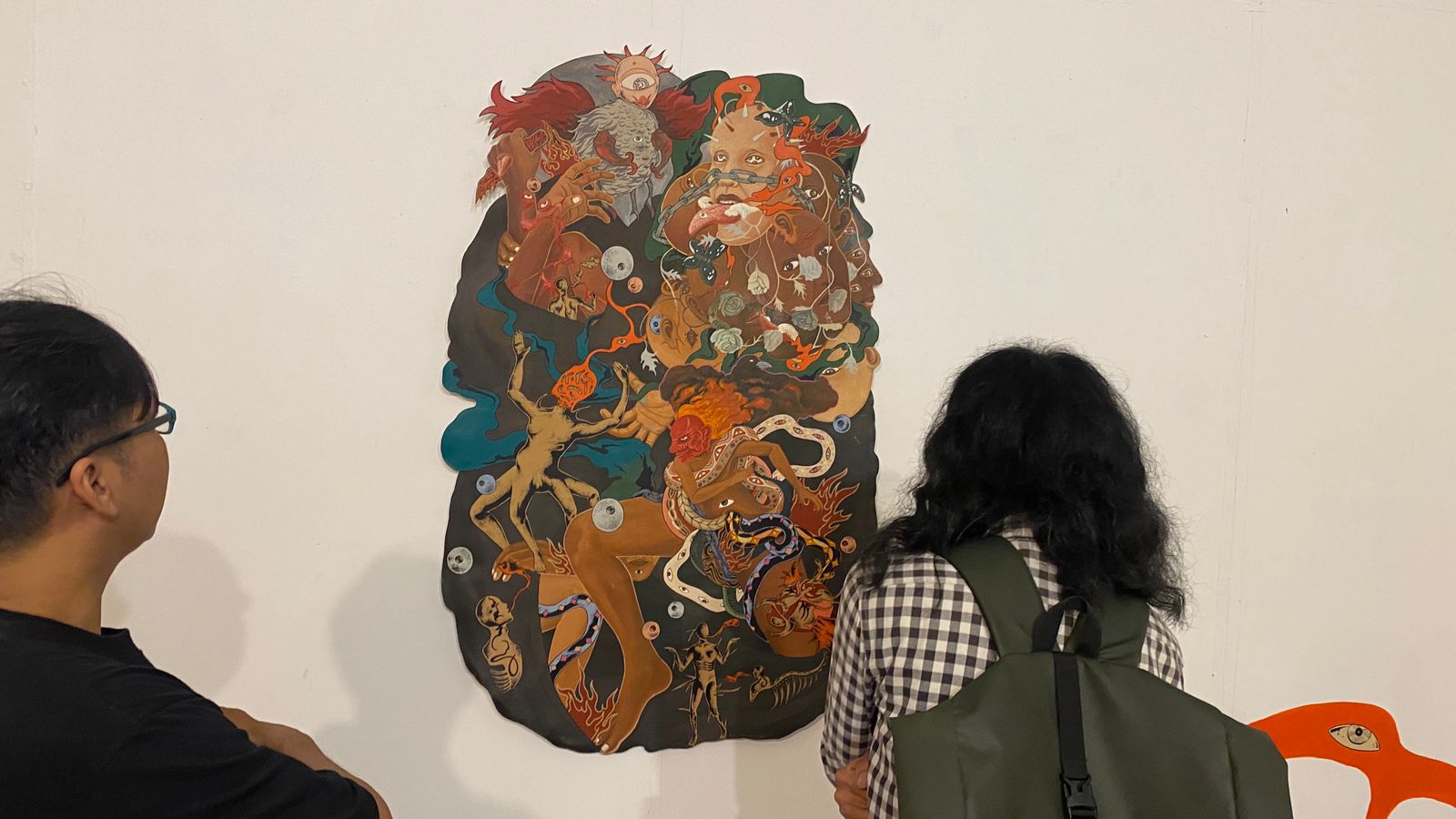 Suasana Pameran "Yang Hidup Berharap, yang Mati Tak Terungkap&rdquo; di Galeri 2 Langgeng Art Foundation, Mantrijeron. (Agung Dwi Prakoso / Radar Jogja)