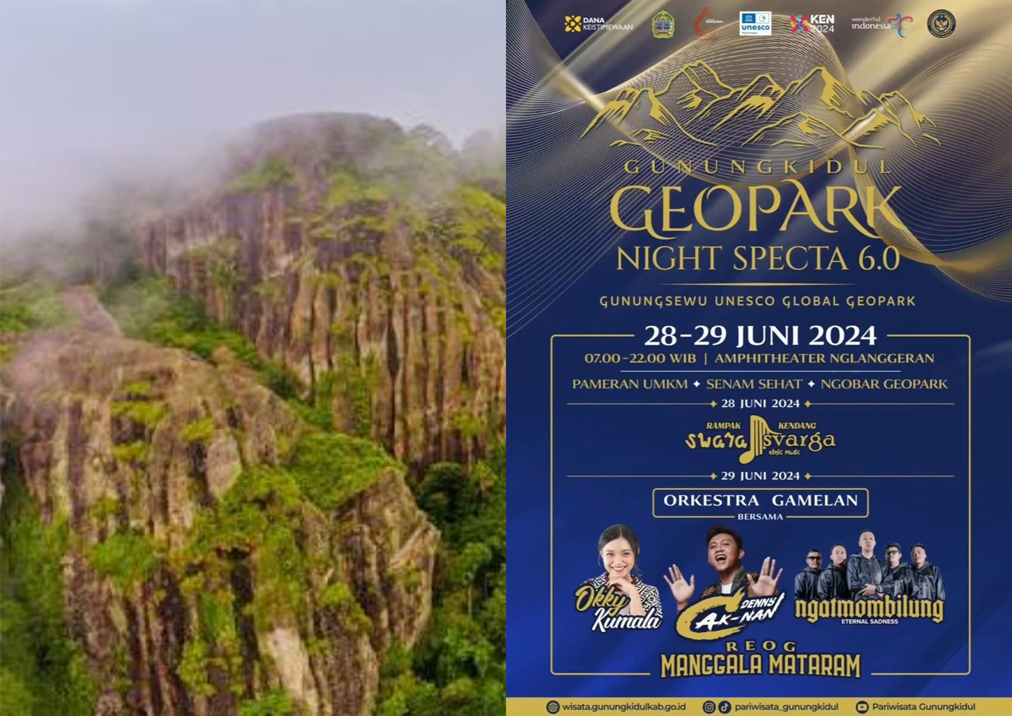 Event tahunan Geopark Night Specta 6.0 di Gunung Kidul, DIY.