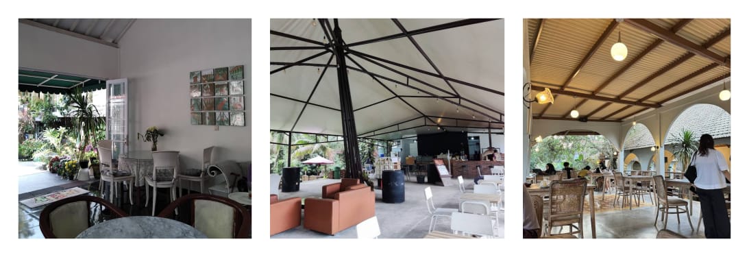 (Dari kiri) Rumah Rasa, Melcosh Caf&eacute; & Coffee Roastery, Lavana (Gmaps)