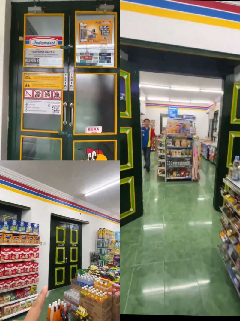 Indomaret unik di Jogja Bernuansa Keraton Yogyakarta.