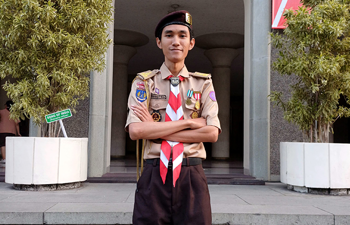 Foto mahasiswa D4 Teknik Sipil angkatan 2020 UGM Yudhistira Wiranusa.Dokumen pribadi narasumber