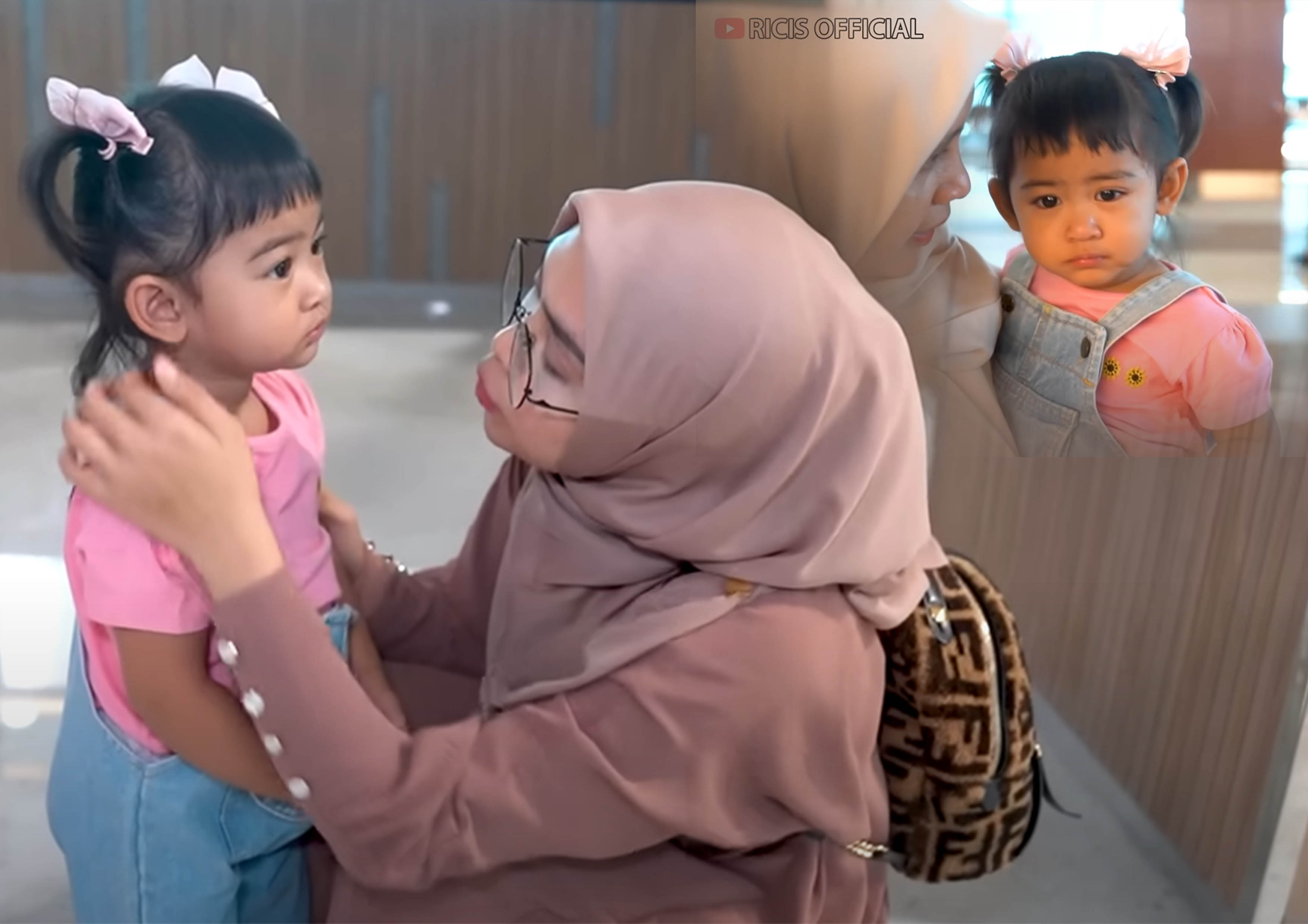 Momen haru Ria Ricis pamitan mau berangkat haji kepada anaknya, Moana.