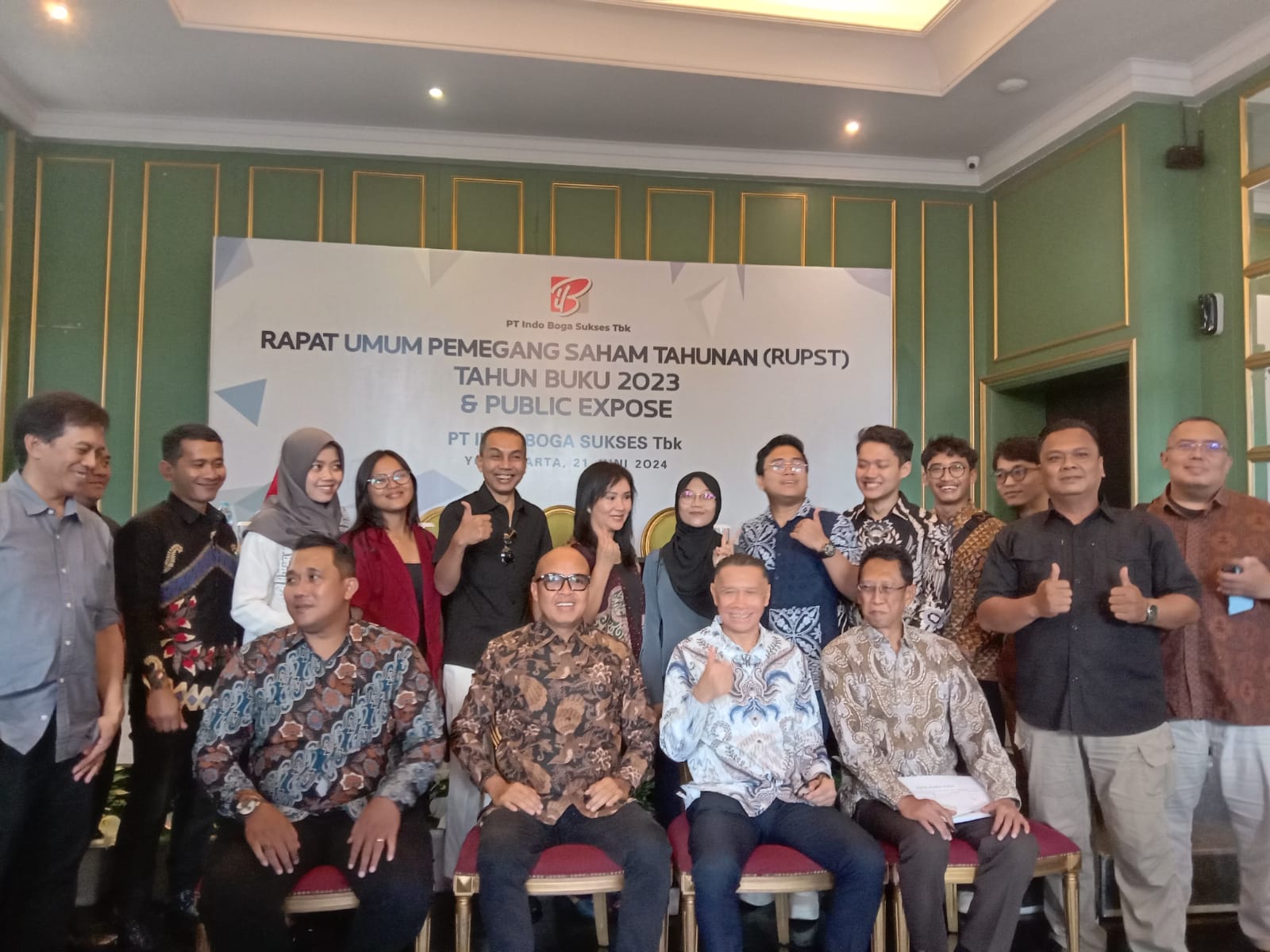 STABIL: Acara rapat umum pemegang saham tahunan tahun buku 2023 dan public expose tahun 2024 PT Indo Boga Sukses Tbk.