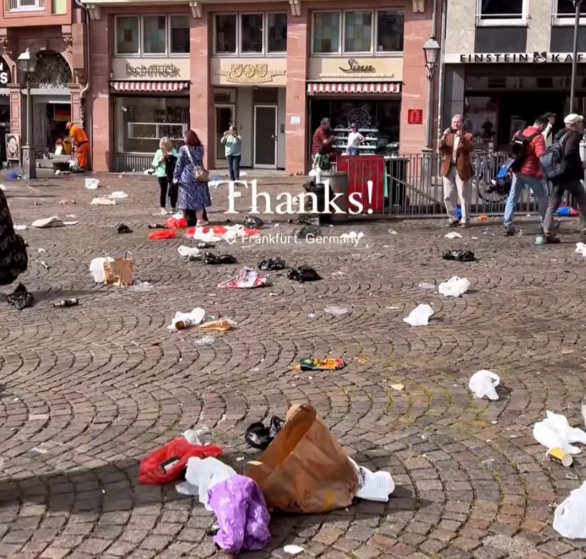 Tumpukan sampah terjadi di area sekitar Kota Frankfurt, Jerman