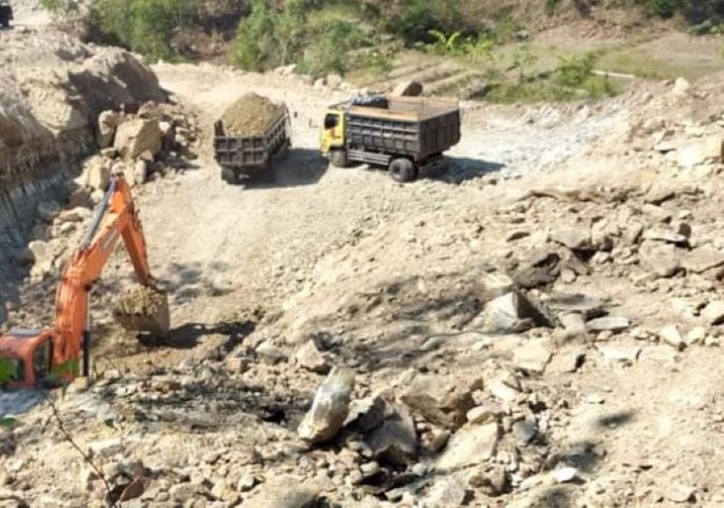 Operasi pertambangan galian C di Padukuhan Sumberan, Kalurahan Tancep, Ngawen, Gunungkidul