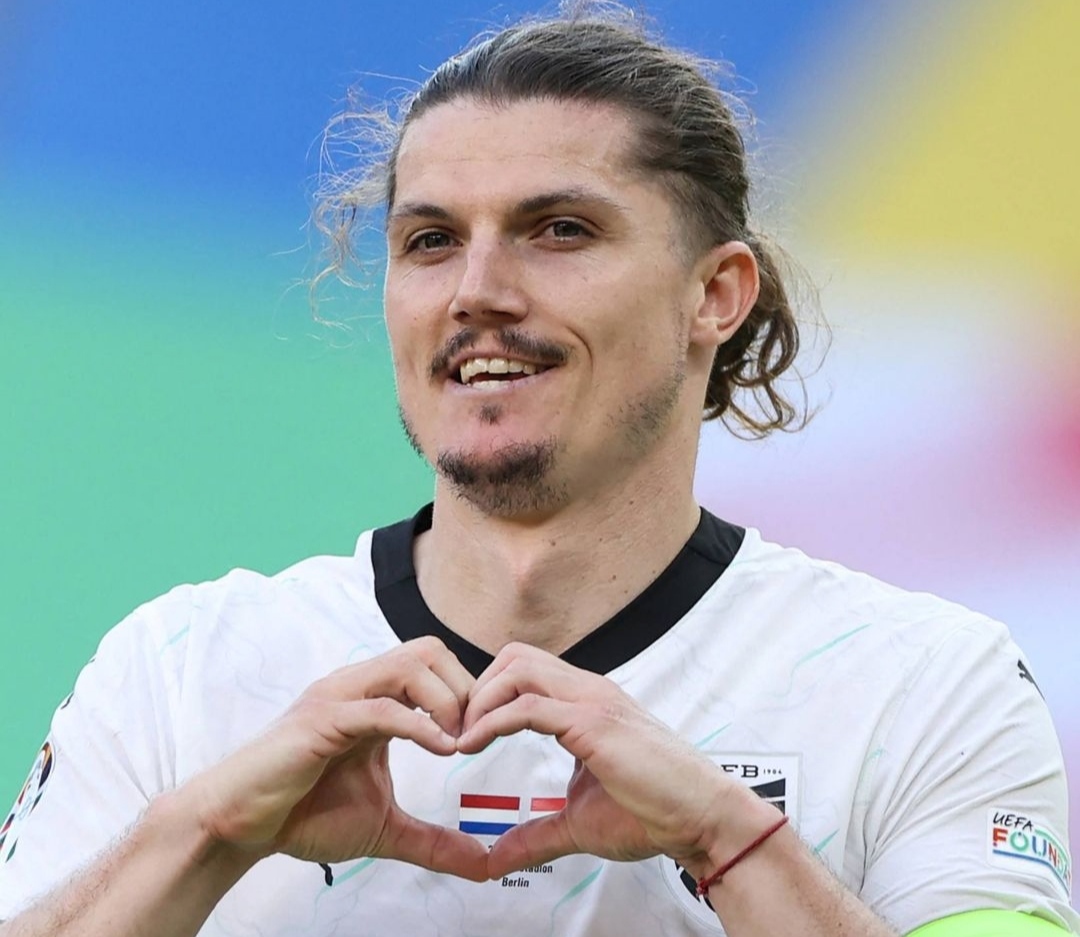 Selebrasi Marcel Sabitzer usai cetak gol kemenangan bagi Austria atas Belanda (ig euro2024)