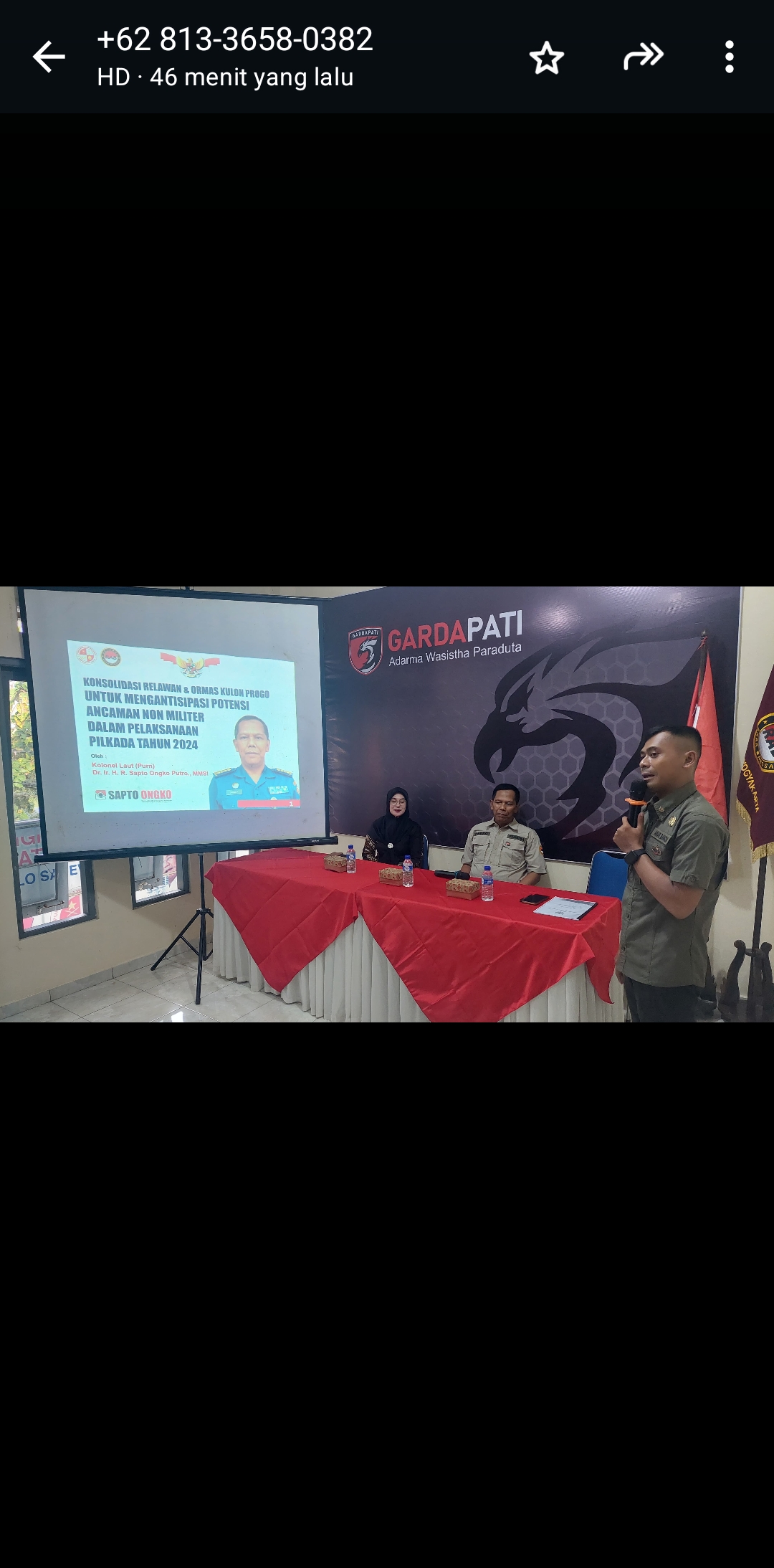 KONSOLIDASI: Sapto Ongko menjelaskan perihal potensi ancaman non militer saat Pilkada 2024.