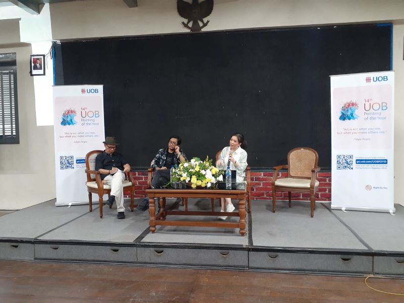 Suasana diskusi mengelola seni dan keuangan yang digelar oleh UOB Indonesia pada Kamis (27/6) di Benteng Vredeburg, Kota Jogja.