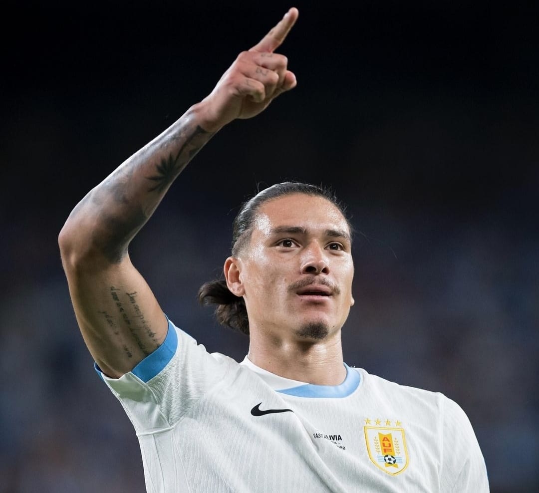 Selebrasi Darwin Nunez usai menjebol gawang Bolivia dan gandakan keunggulan Uruguay (ig copaamerica)