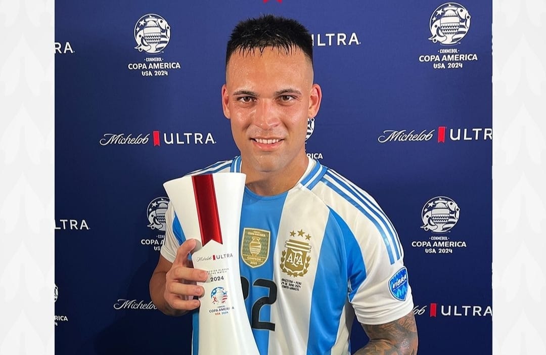 lautaro Martinez cetak dua gol ke gawang Peru dan menjadi POTM bagi Argentina (ig copaamerica)
