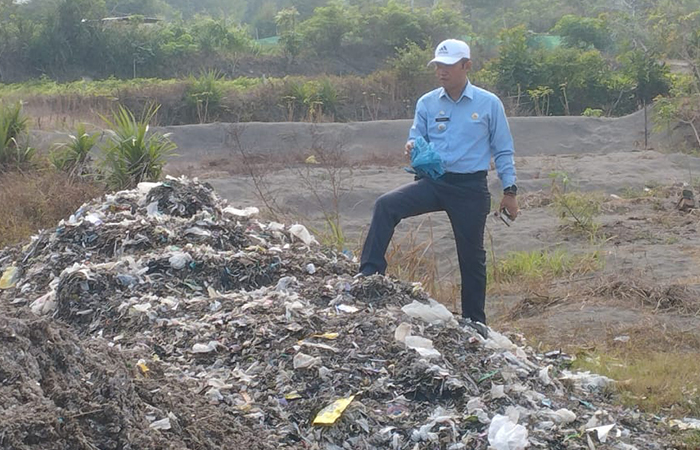 Tumpukan pupuk kompos yang dibeli warga Padukuhan Patihan, Sanden dari DLH Kota Jogja.Dokumentasi Panewu Sanden
