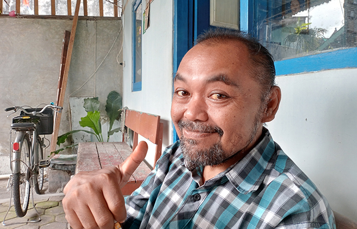 Wira Adritama (Putra pertama almarhum Sudihardjo alias Sronto).Rizky Wahyu/Radar Jogja&nbsp;