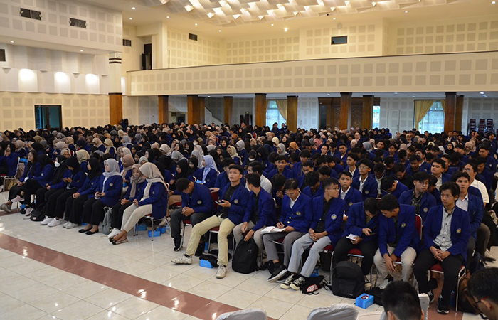 PEMBINAAN: Mahasiswa baru UNY jalur SNBP yang mengikuti pembinaan soft skill.Dokumentasi UNY&nbsp;