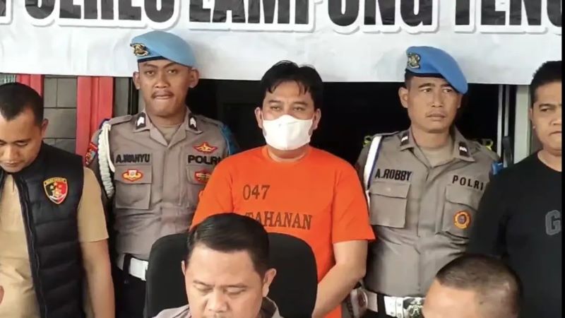 Mapolres Lampung Tengah saat jumpa pers, kasus tewasnya warga karena tertembak senjata api milik Anggota DRPD Lampung Tengah, Muhammad Saleh Mukdam.