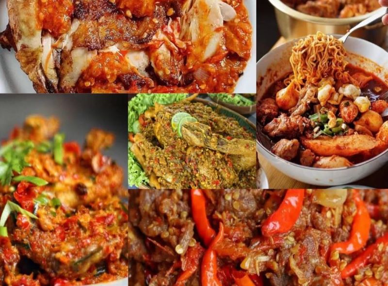 Ilustrasi makanan pedas.