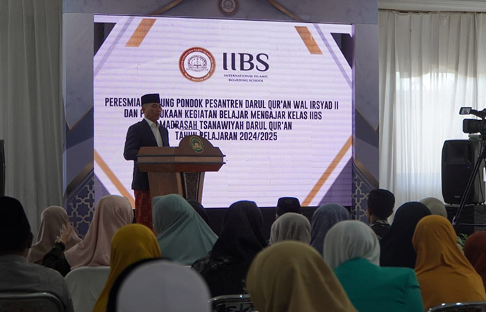 EDUKASI: Bupati Gunungkidul Sunaryanta saat peresmian konsep IIBS Pondok Pesantren Darrul Quran Wal Irsyad Gunungkidul.