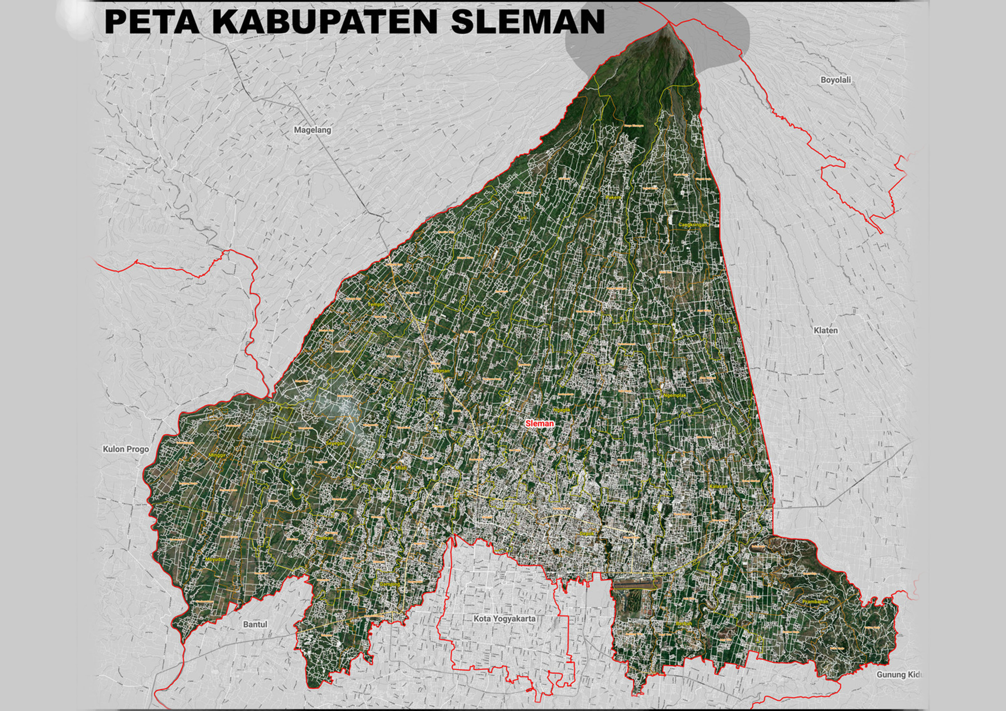 Peta Kabupaten sleman, DIY.