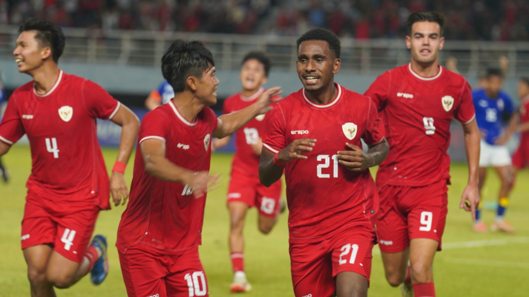 selebrasi penggawa Timnas Indonesia U19 usai mencetak gol ke gawang Kamboja (PSSI)