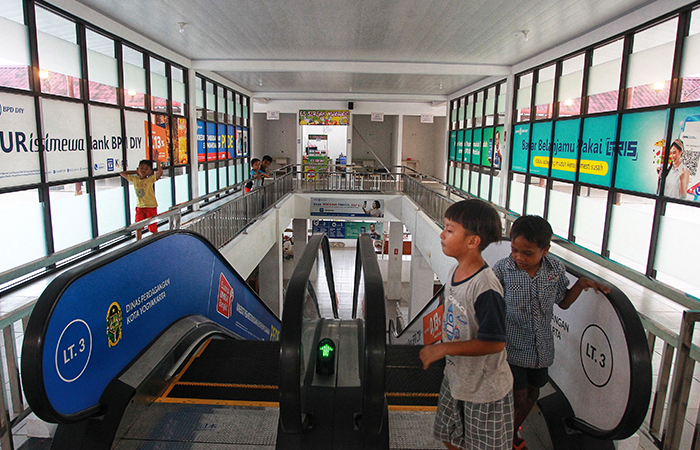 Suasana salah satu sudut Pasar Sentul, Kota Jogja.