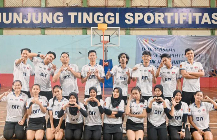 SIAP TANDING: Para atlet Korfball DIY&nbsp;serius mempersiapkan diri untuk menghadapi Pekan Olahraga Nasional (PON) XXI Aceh-Sumut 2024 mendatang.Dokumen Tim Korfball DIY