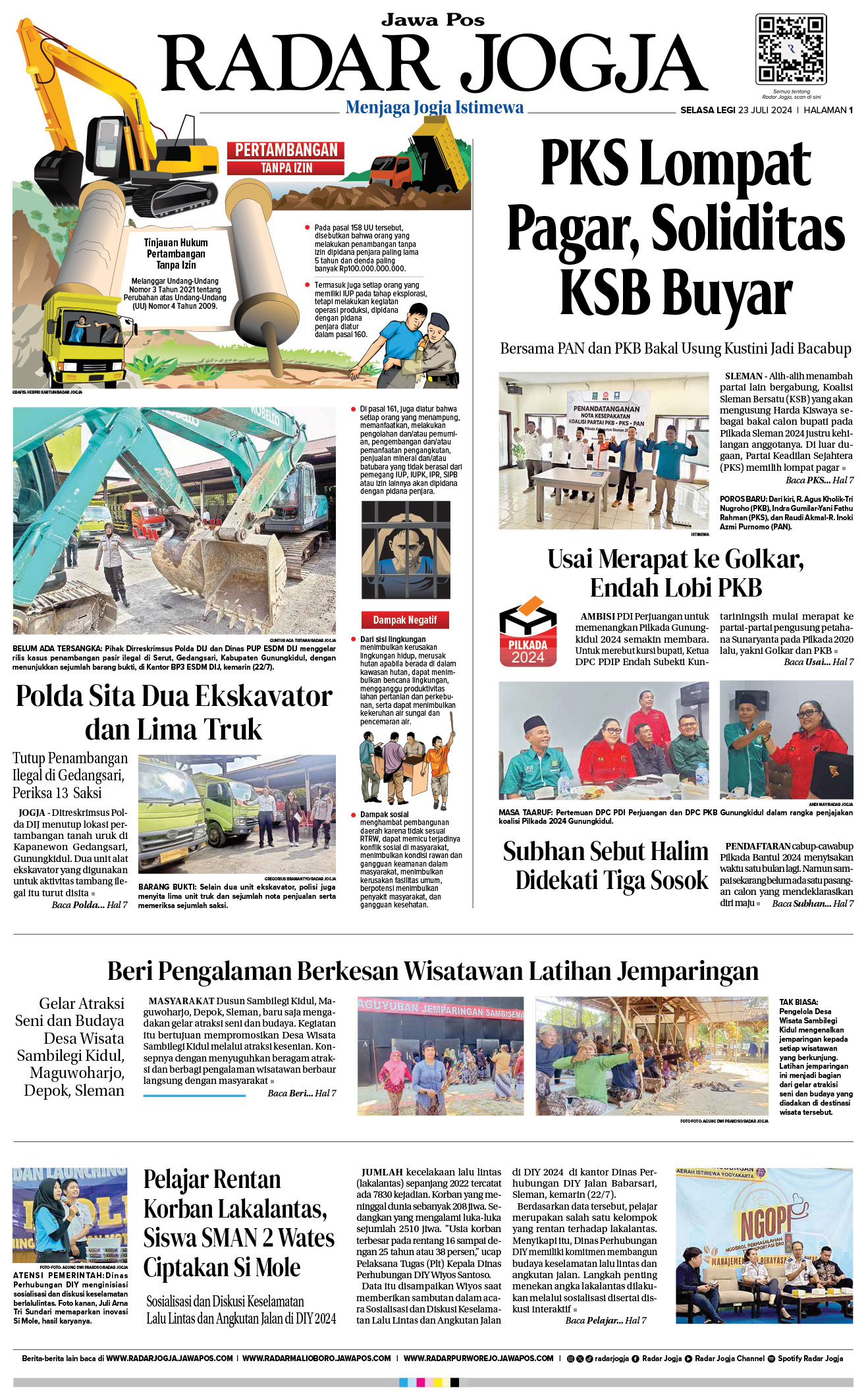 Jawa Pos Radar Jogja edisi Selasa 23 Juli 2024