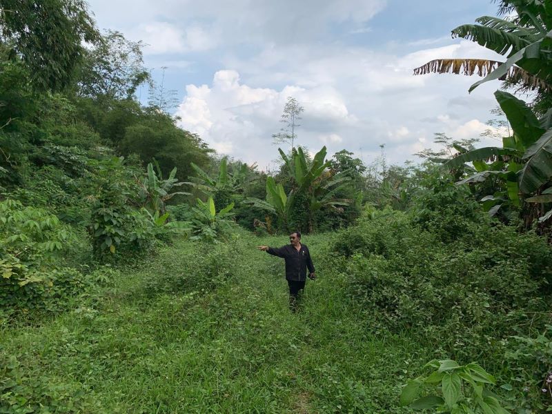 TAK TERAWAT: Lokasi pembangunan TPS ditumbuhi semak belukar. Belum ada aktivitas pembangunan infrastruktur di sana.