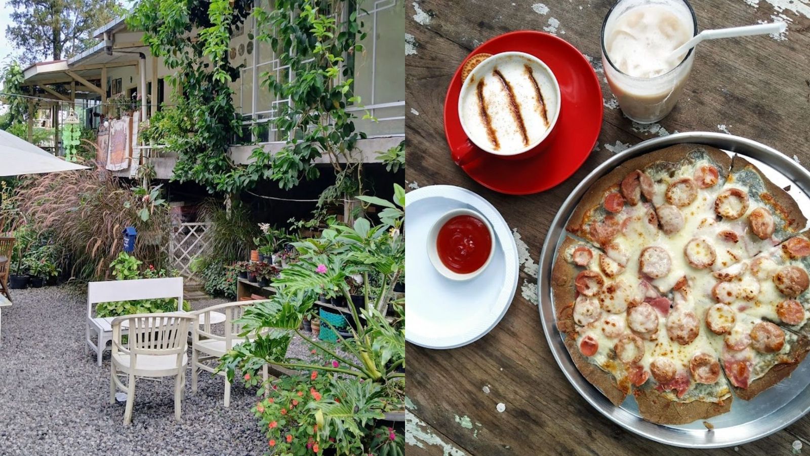 Rumah Rasa Kaliurang di Hargobinangun, Pakem, Sleman, DIY, dan menu andalan Pizza.
