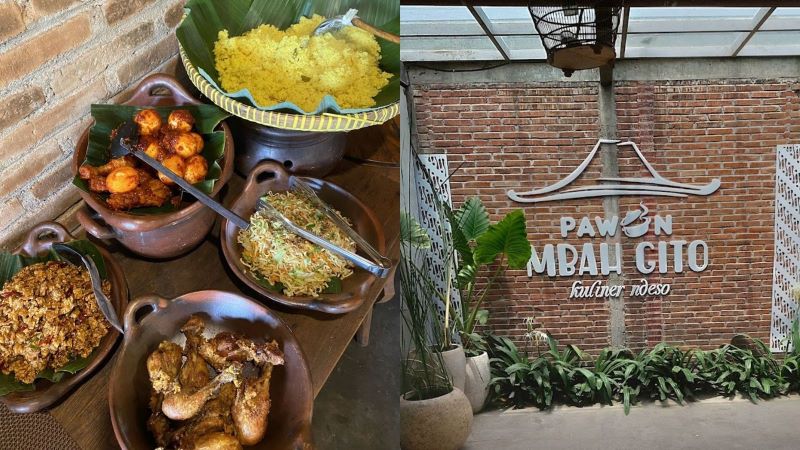 Tempat makan Pawon Mbah Gito menyajikan berbagai menu tradisional yang menggugah selera.