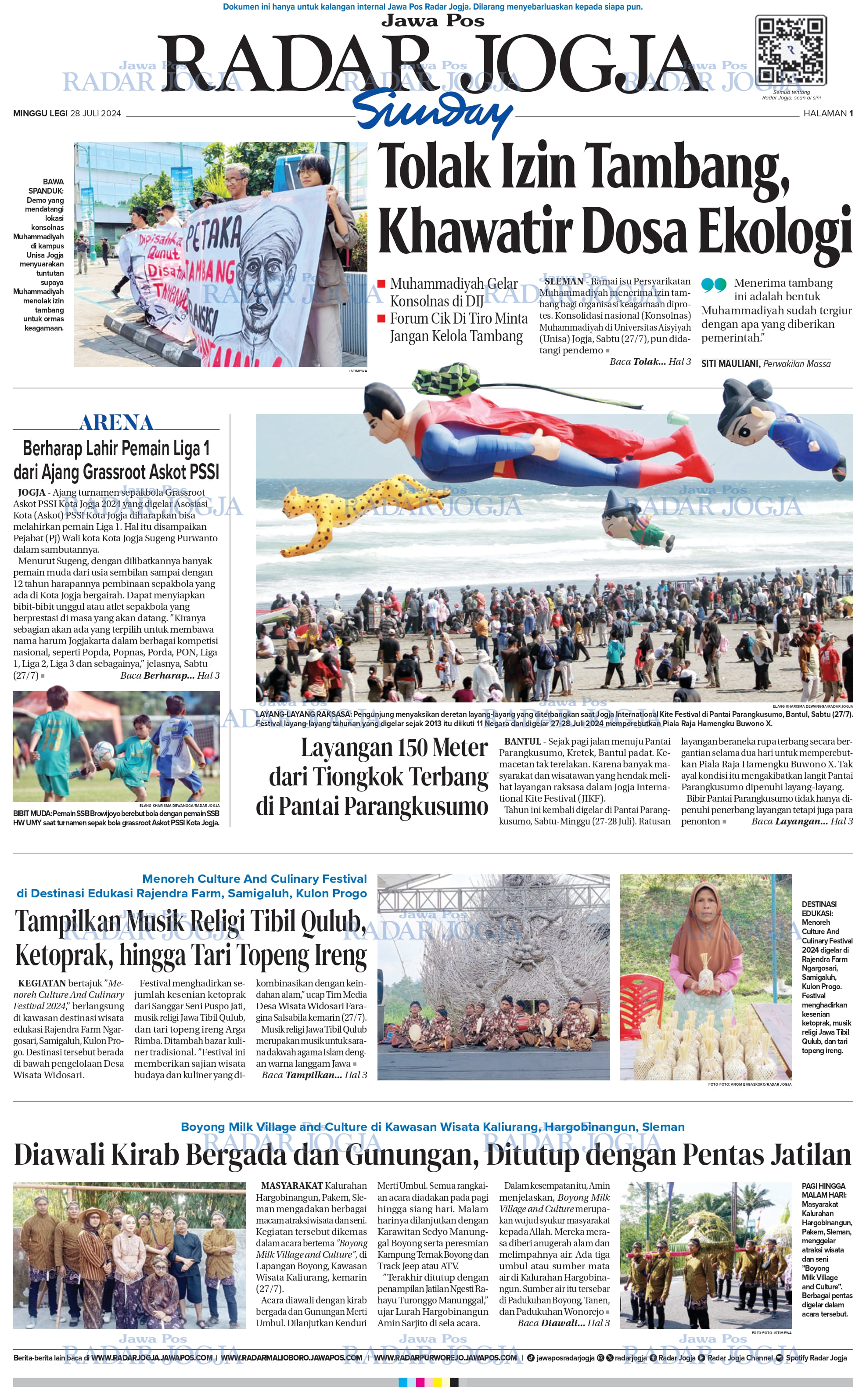 Jawa Pos Radar Jogja Minggu 28 Juli 2024