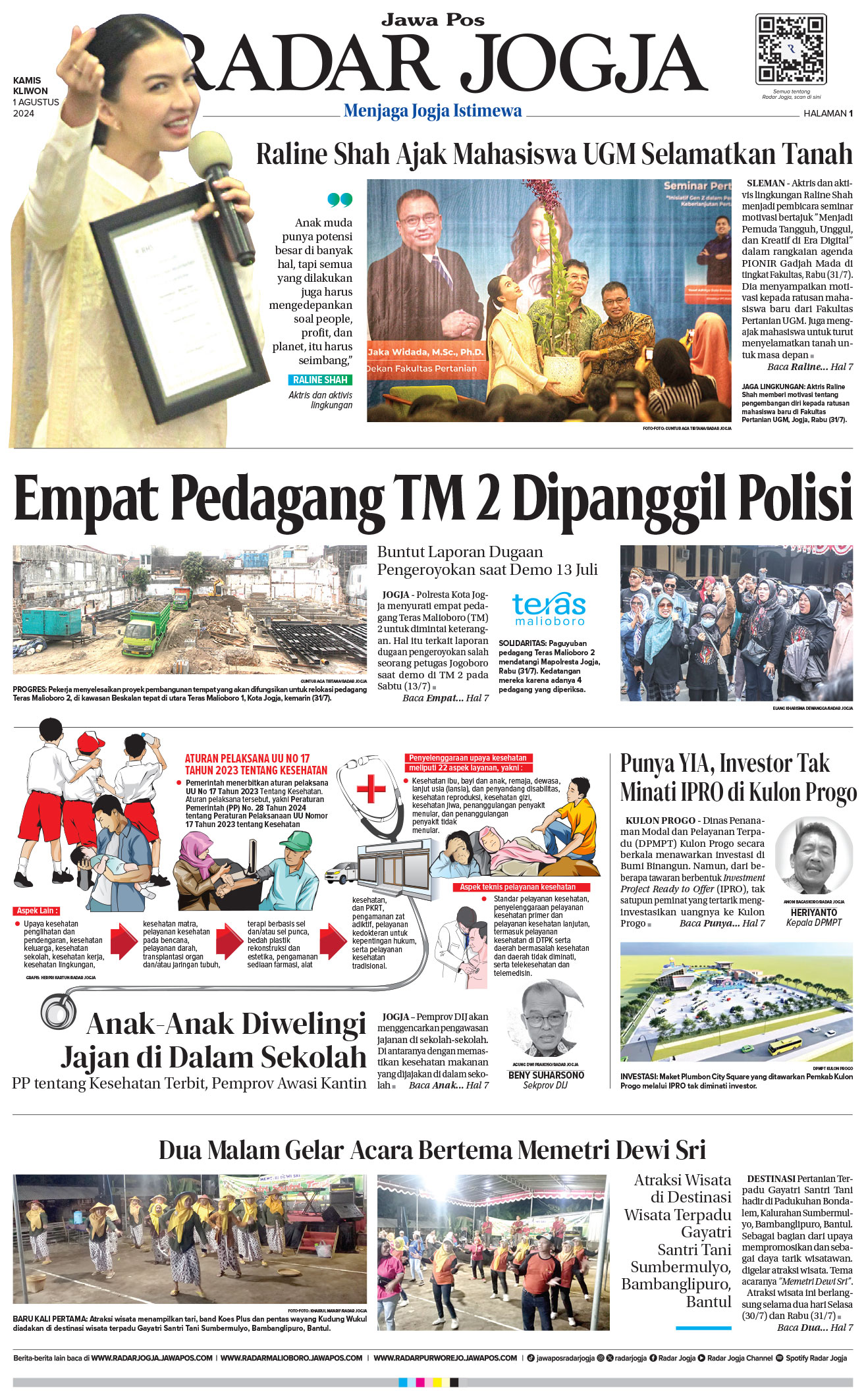 Jawa Pos Radar Jogja edisi Kamis 1 Agustus 2024